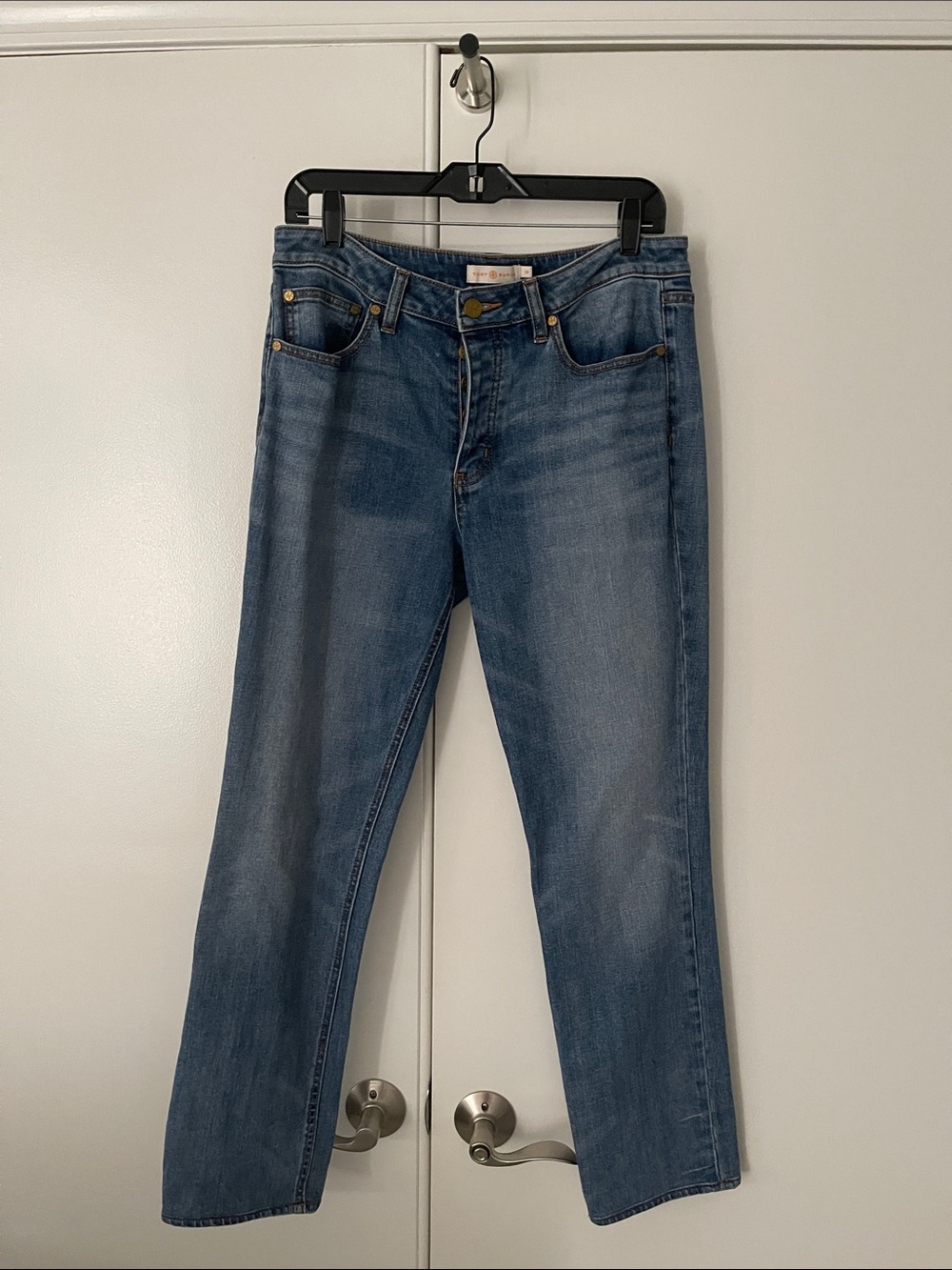 Tory Burch Blue Straight-Leg Jeans size 29